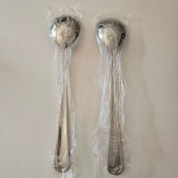 NIP Reed & Barton Woodbury Outline 18/10 Stainless Large Solid Serving Set (2) - Picture 4 of 4